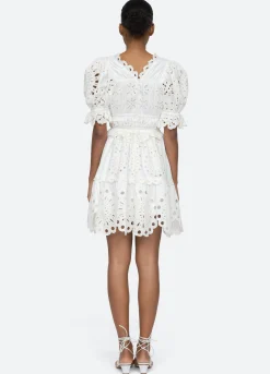 Sea New York Addie V-Neck Dress Cream Cheap