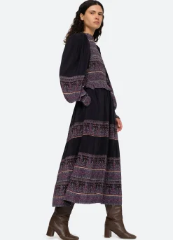 Sea New York Adella Smocked Dress Iris Discount