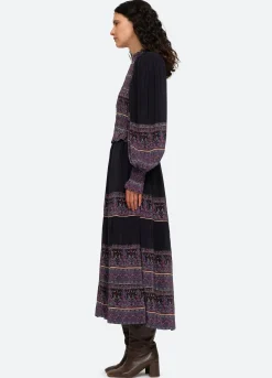 Sea New York Adella Smocked Dress Iris Discount