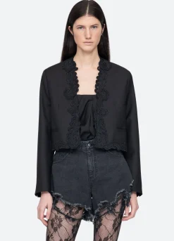 Sea New York Aerin Cropped Blazer Black Flash Sale