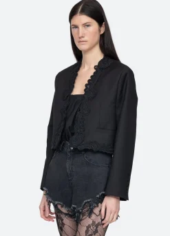 Sea New York Aerin Cropped Blazer Black Flash Sale
