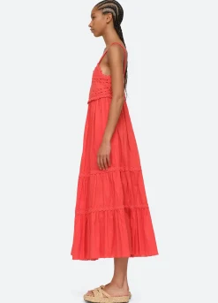 Sea New York Camila Slip Dress Red Fashion