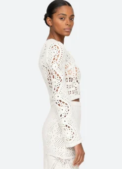 Sea New York Carter Lace Up Top White Best
