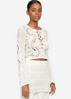 Sea New York Carter Lace Up Top White Best