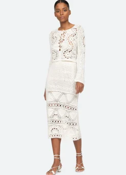 Sea New York Carter Lace Up Top White Best
