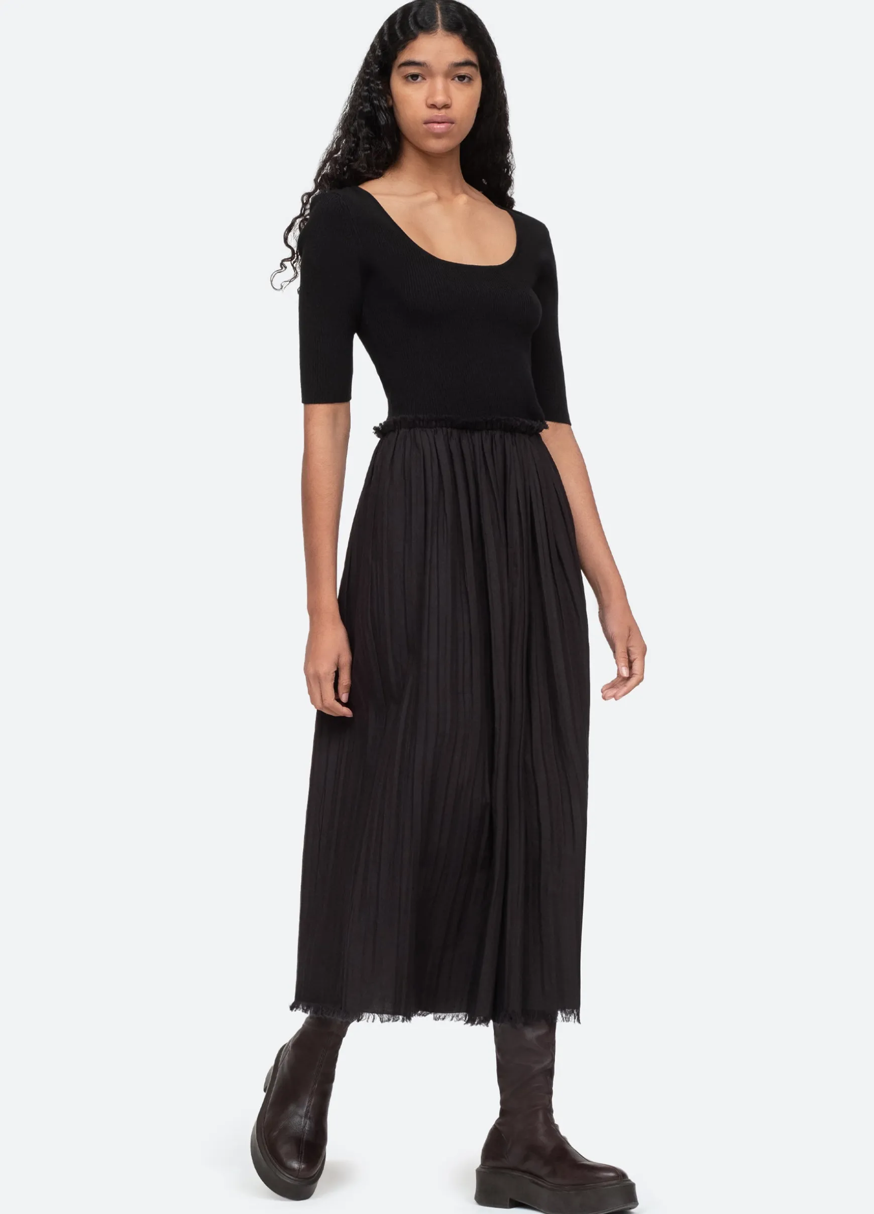 Sea New York Greir Combo Dress Black Best Sale