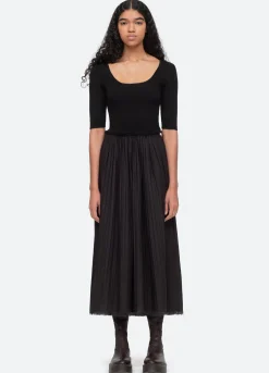 Sea New York Greir Combo Dress Black Best Sale