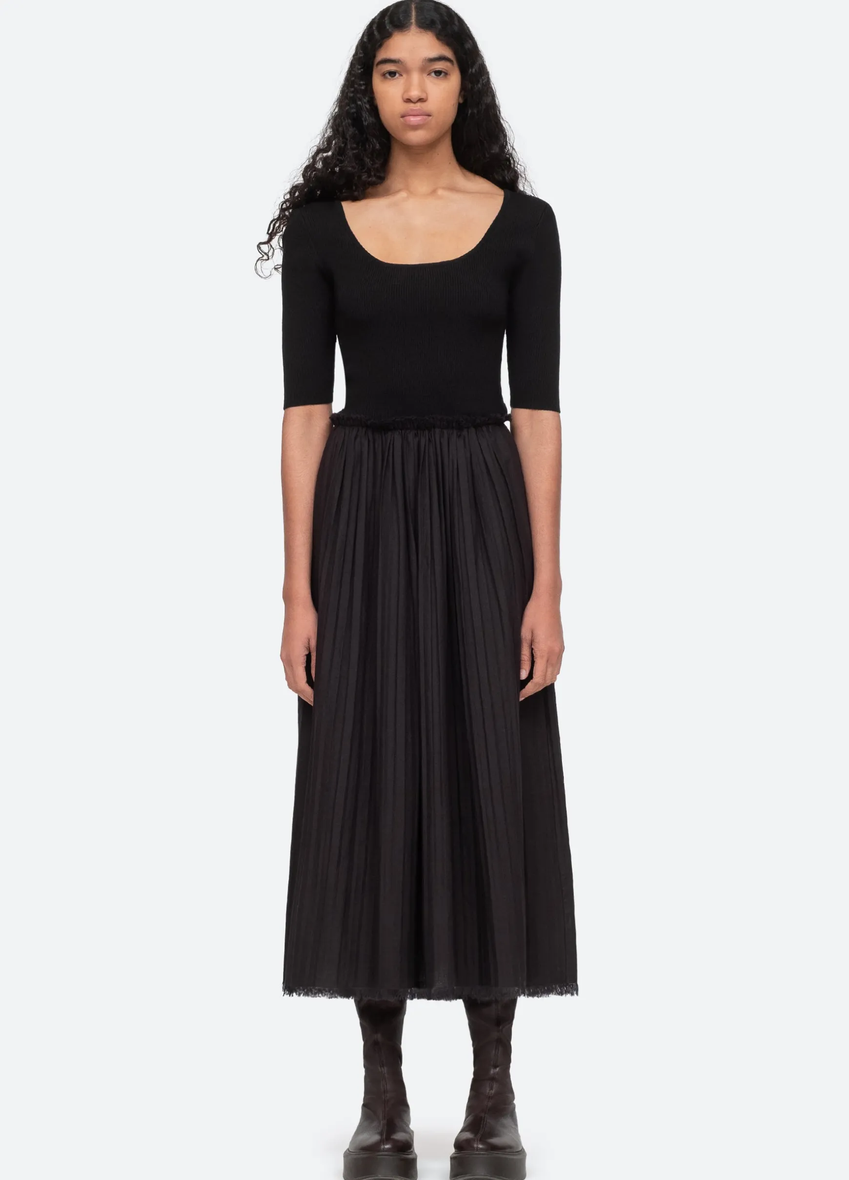 Sea New York Greir Combo Dress Black Best Sale