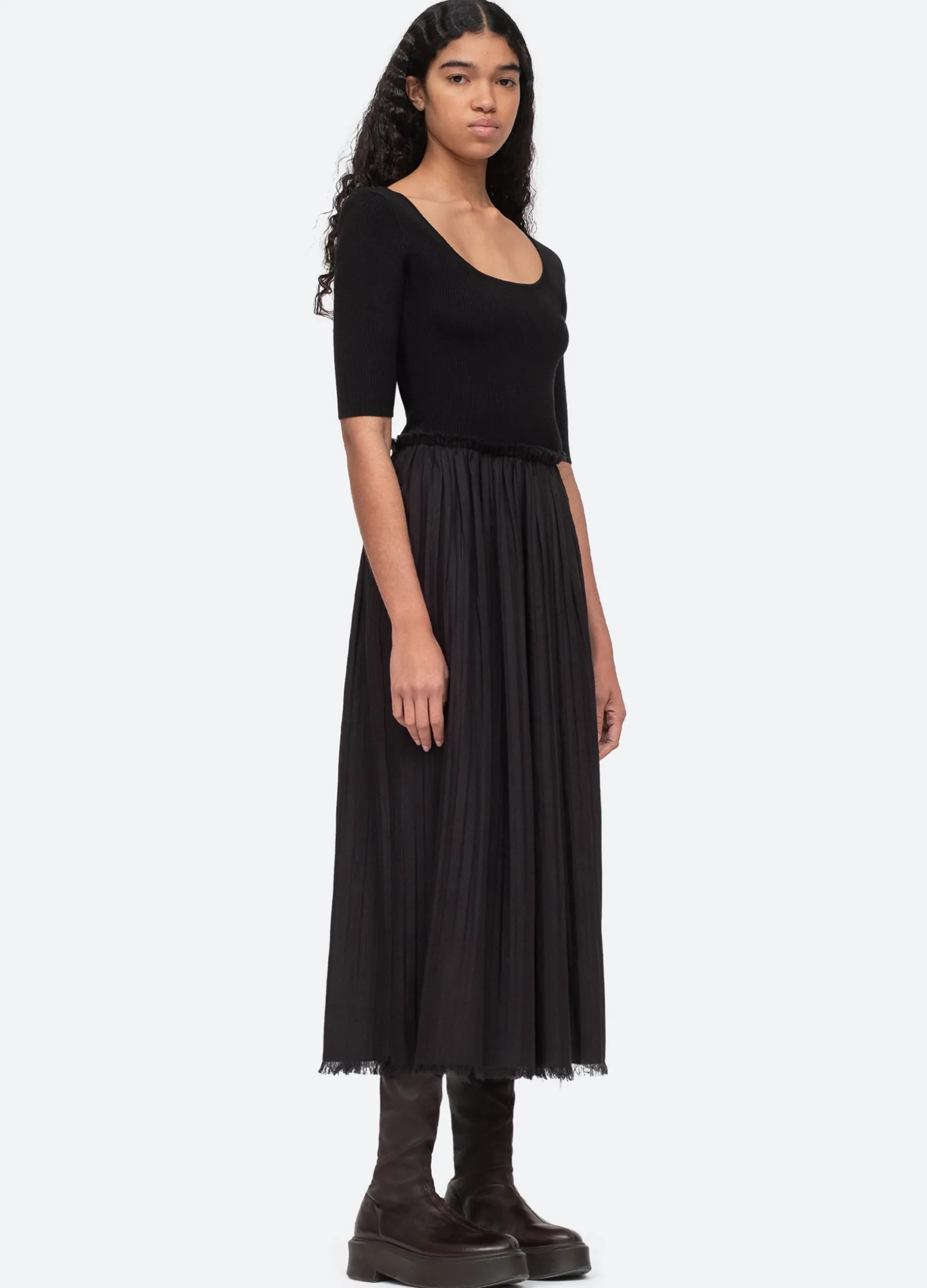 Sea New York Greir Combo Dress Black Best Sale