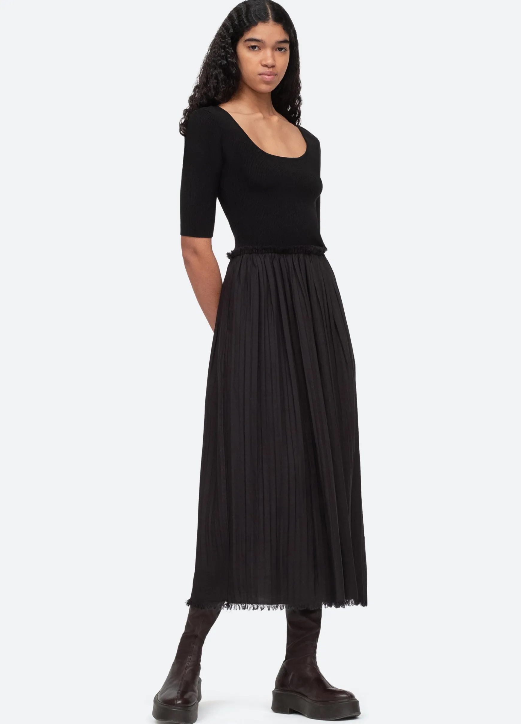 Sea New York Greir Combo Dress Black Best Sale