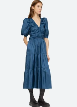 Sea New York Kyle V-Neck Dress Blue Fashion
