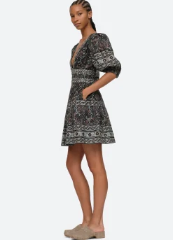 Sea New York Marlee Puff Slv Dress Black Hot