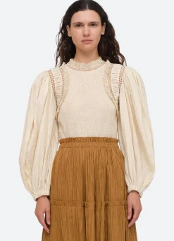 Sea New York Paco Smocked Top Fashion