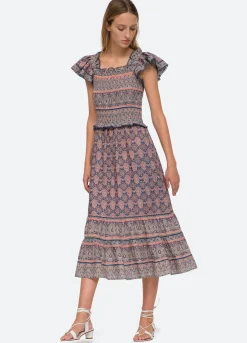 Sea New York Parker Smocked Dress Lilac Best Sale