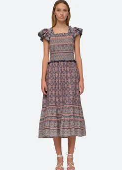 Sea New York Parker Smocked Dress Lilac Best Sale