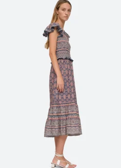 Sea New York Parker Smocked Dress Lilac Best Sale