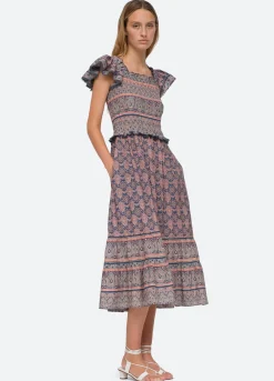 Sea New York Parker Smocked Dress Lilac Best Sale