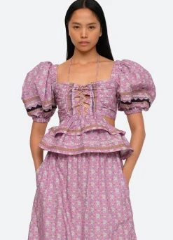 Sea New York Perry Cutout Top Lilac Discount